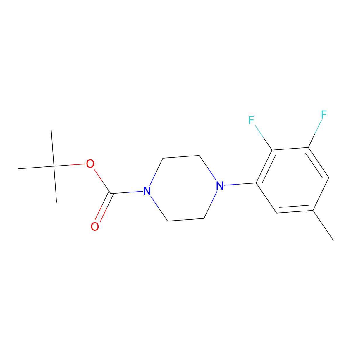 4-(2,3-Difluoro-5-methyl-phenyl)-piperazine-1-carboxylic acid tert-butyl ester molecular structure, CAS 1704067-24-2