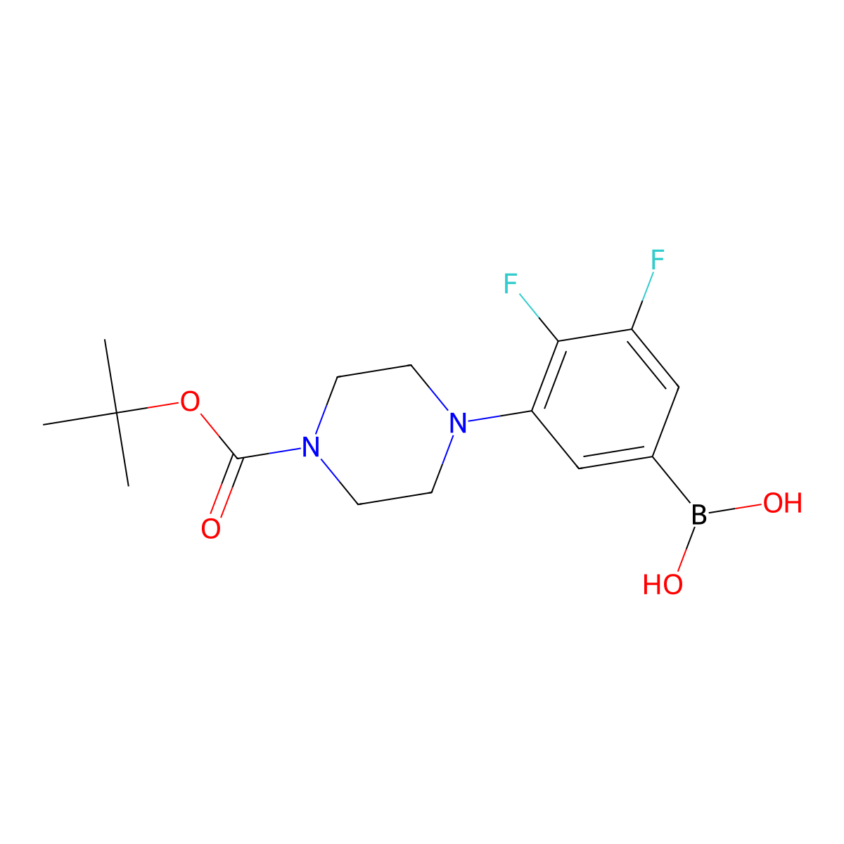 (3-(4-(Tert-butoxycarbonyl)piperazin-1-yl)-4,5-difluorophenyl)boronic acid molecular structure, CAS 1704067-25-3