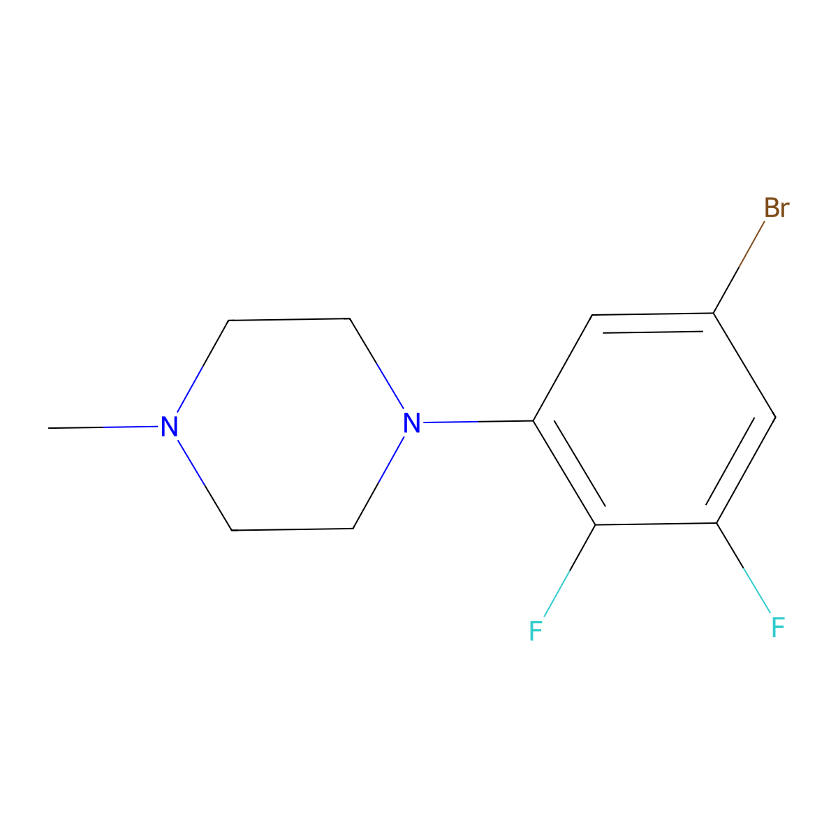 1-(5-Bromo-2,3-difluorophenyl)-4-methylpiperazine molecular structure, CAS 1704067-28-6