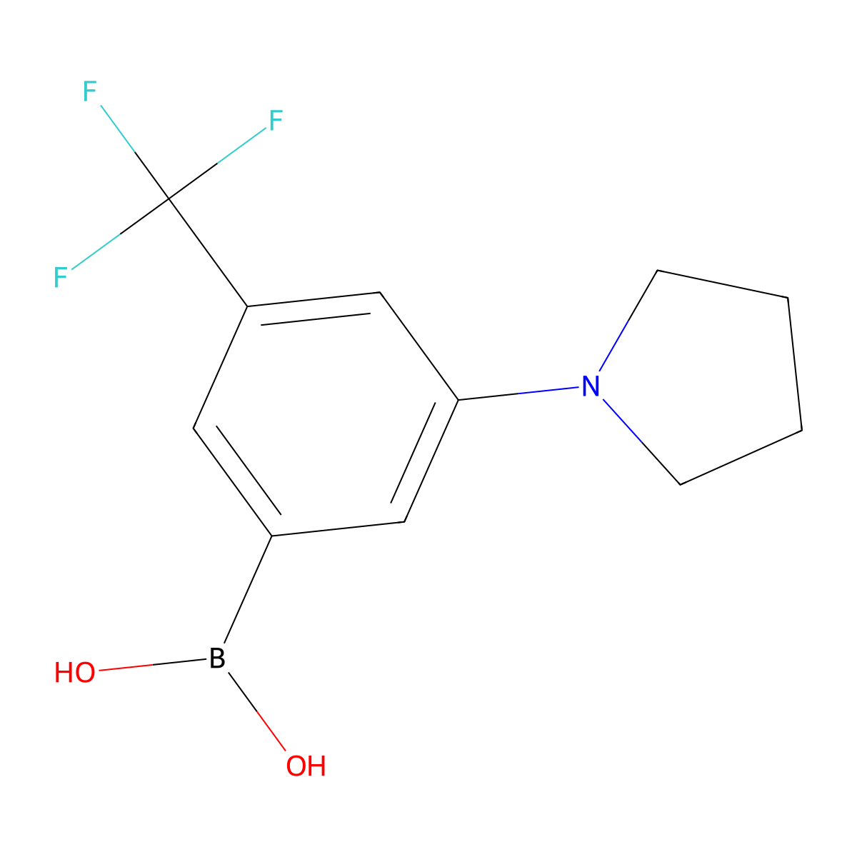 (3-(Pyrrolidin-1-yl)-5-(trifluoromethyl)phenyl)boronic acid molecular structure, CAS 1704067-30-0
