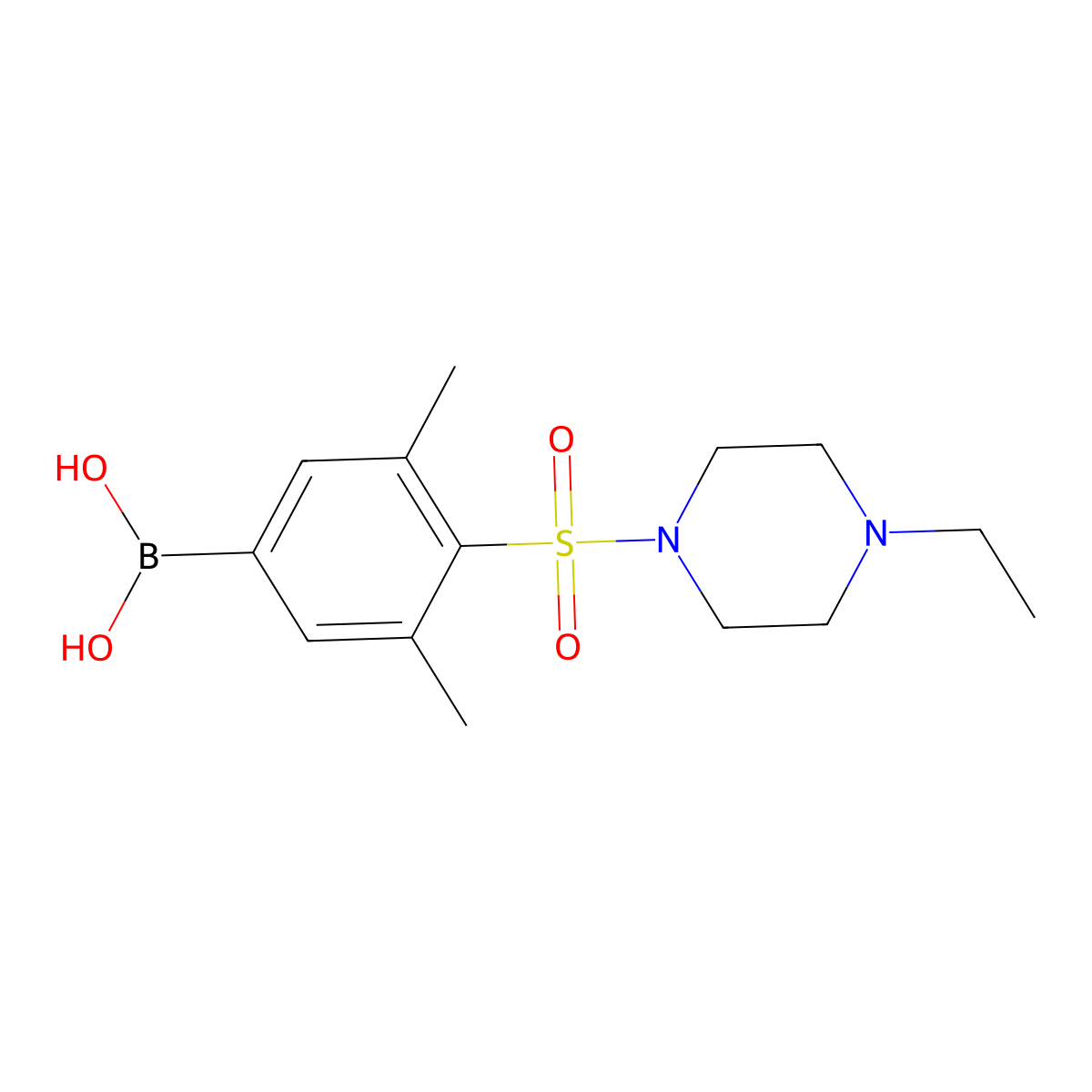 (4-((4-Ethylpiperazin-1-yl)sulfonyl)-3,5-dimethylphenyl)boronic acid molecular structure, CAS 1704067-32-2