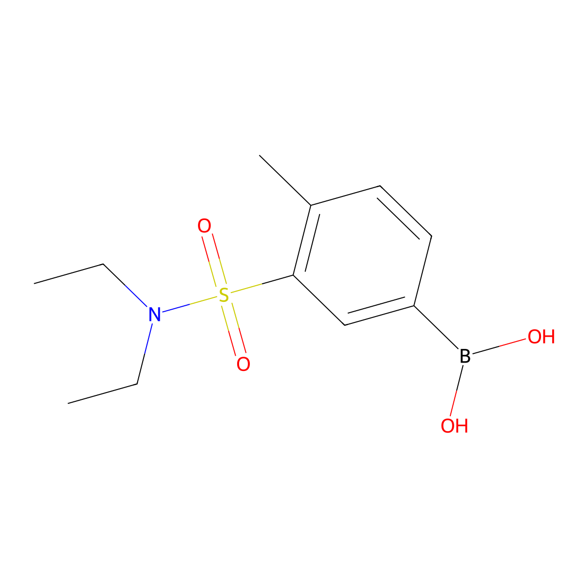 (3-(N,N-diethylsulfamoyl)-4-methylphenyl)boronic acid molecular structure, CAS 1704067-33-3