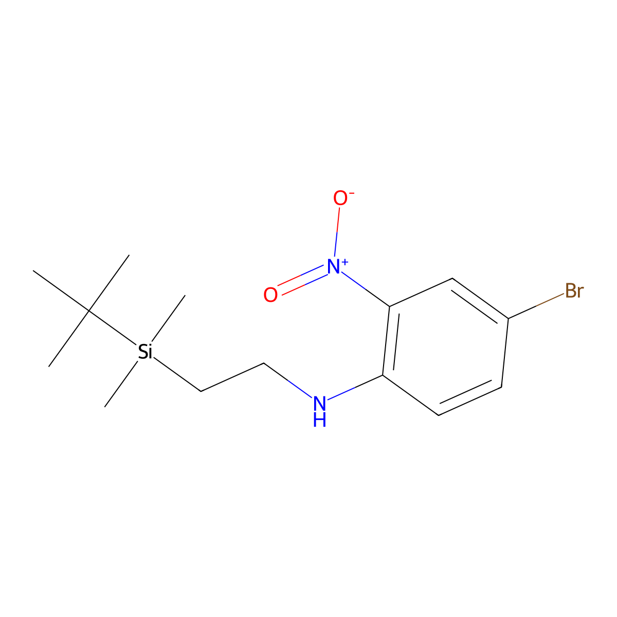 4-bromo-N-(2-(tert-butyldimethylsilyl)ethyl)-2-nitroaniline molecular structure, CAS 1704067-38-8