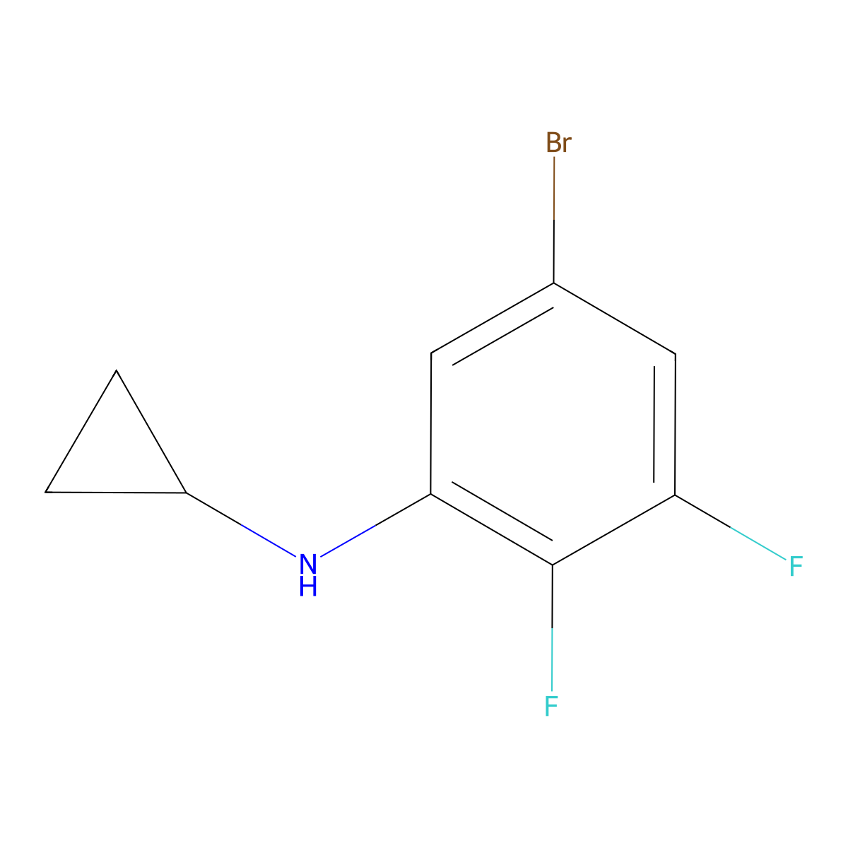 5-bromo-N-cyclopropyl-2,3-difluoroaniline molecular structure, CAS 1704067-39-9