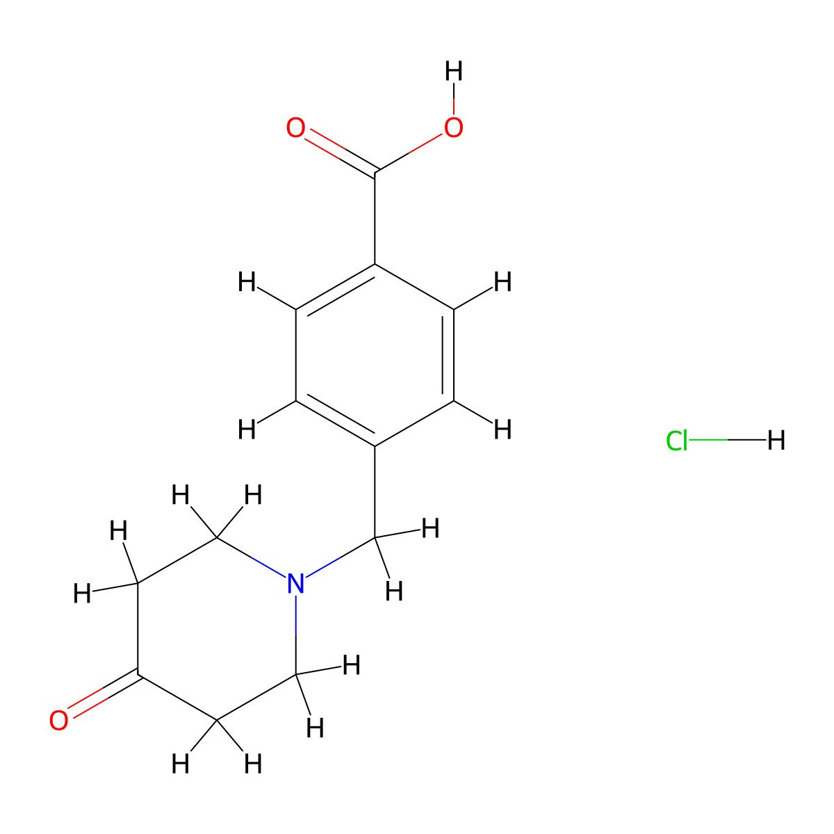 4-((4-Oxopiperidin-1-yl)methyl)benzoic acidhydrochloride molecular structure, CAS 1704067-40-2