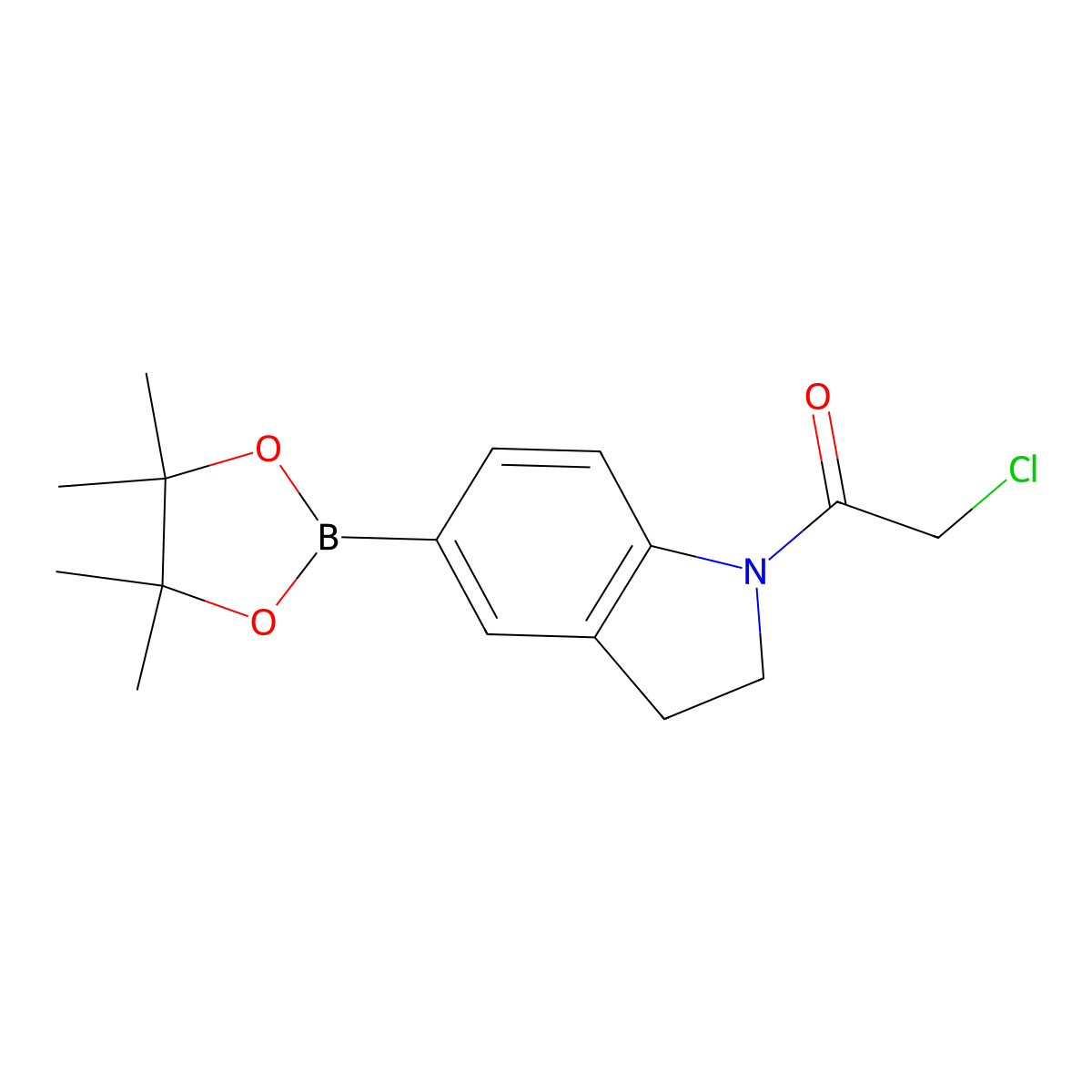 2-Chloro-1-(5-(4,4,5,5-tetramethyl-1,3,2-dioxaborolan-2-yl)indolin-1-yl)ethanone molecular structure, CAS 1704067-44-6