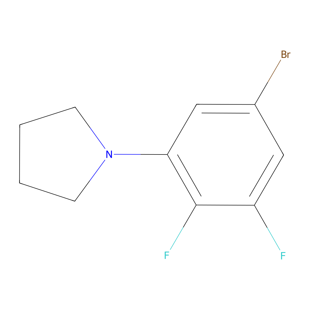 1-(5-Bromo-2,3-difluorophenyl)pyrrolidine molecular structure, CAS 1704067-47-9