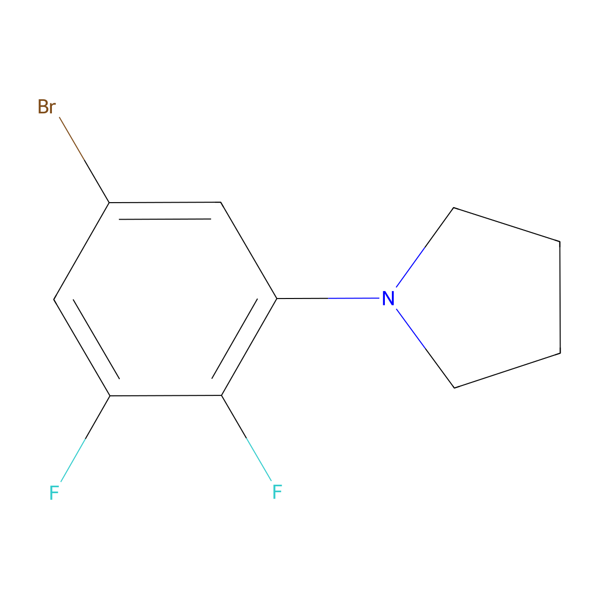 1-(5-Bromo-2,3-difluorophenyl)pyrrolidine molecular structure, CAS 1704067-47-9