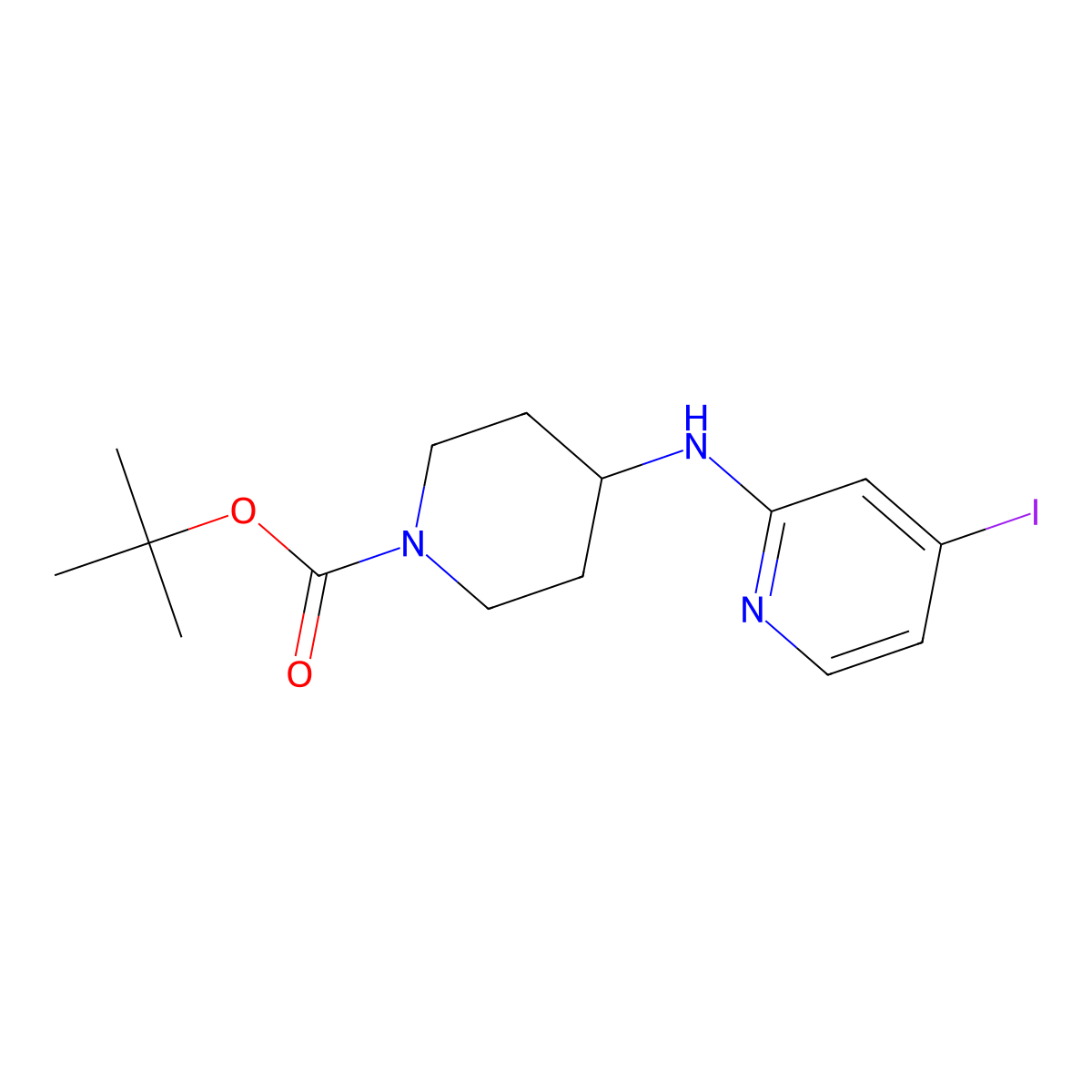 Tert-butyl 4-((4-iodopyridin-2-yl)amino)piperidine-1-carboxylate molecular structure, CAS 1704068-61-0
