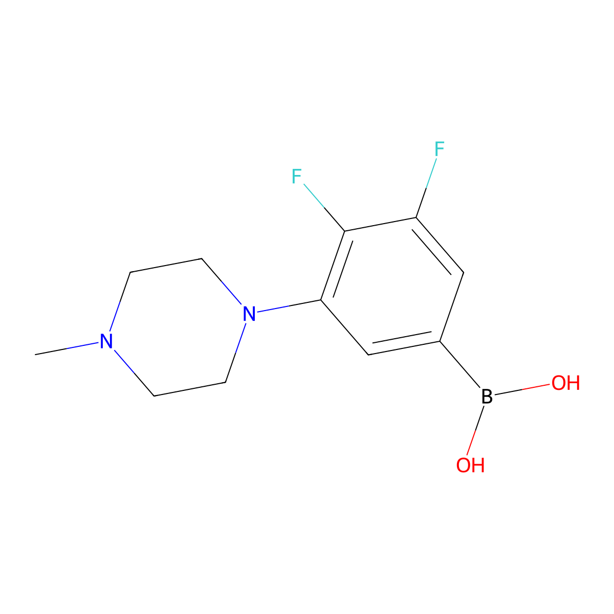 (3,4-Difluoro-5-(4-methylpiperazin-1-yl)phenyl)boronic acid molecular structure, CAS 1704068-73-4