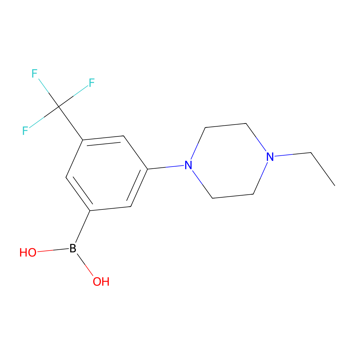 (3-(4-Ethylpiperazin-1-yl)-5-(trifluoromethyl)phenyl)boronic acid molecular structure, CAS 1704068-77-8