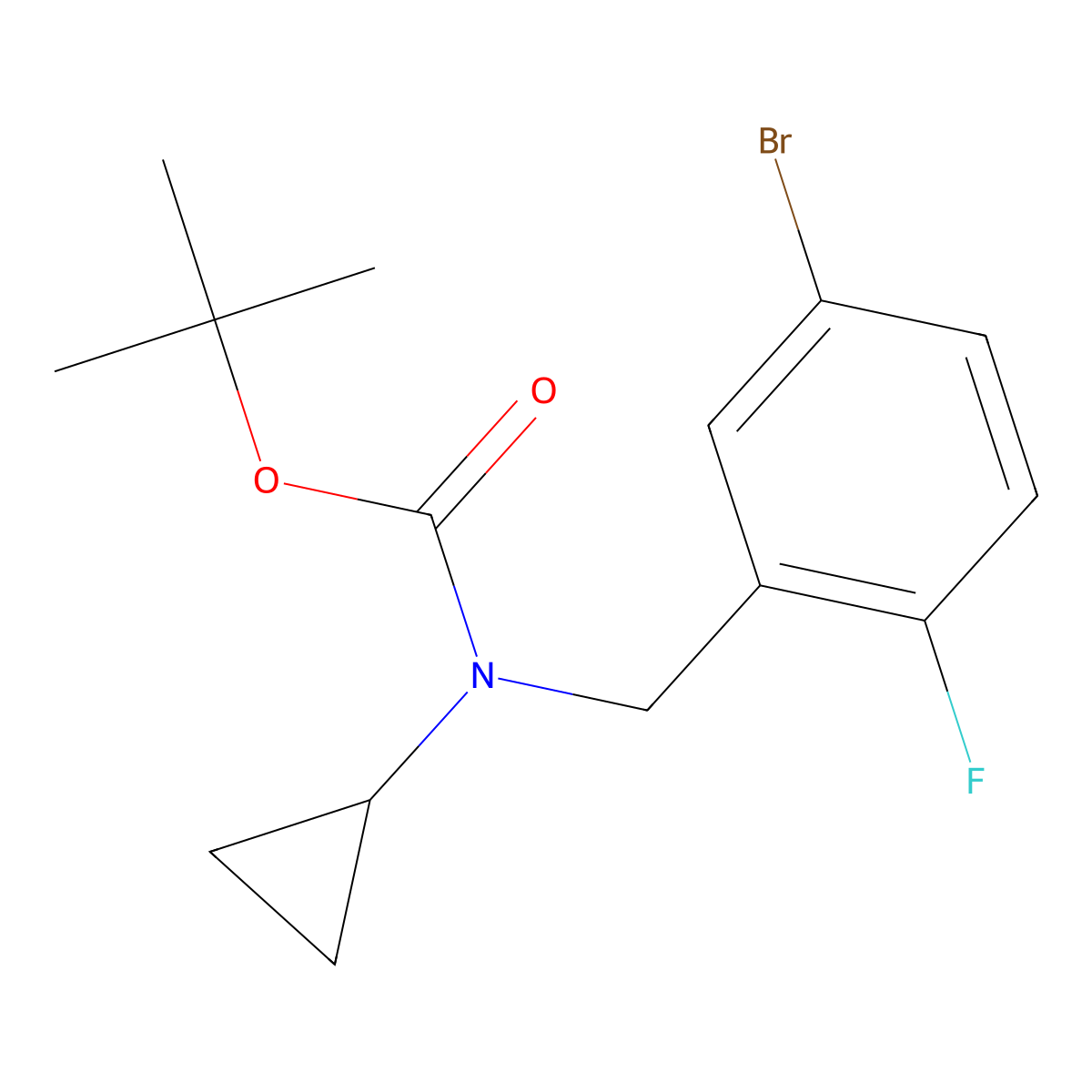 Tert-butyl 5-bromo-2-fluorobenzyl(cyclopropyl)carbamate molecular structure, CAS 1704068-79-0