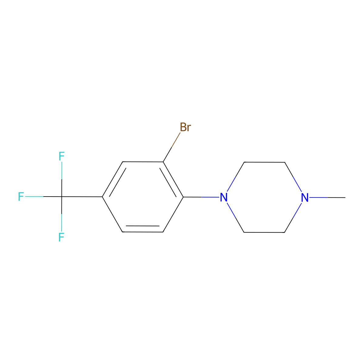 1-(2-Bromo-4-(trifluoromethyl)phenyl)-4-methylpiperazine molecular structure, CAS 1704069-00-0