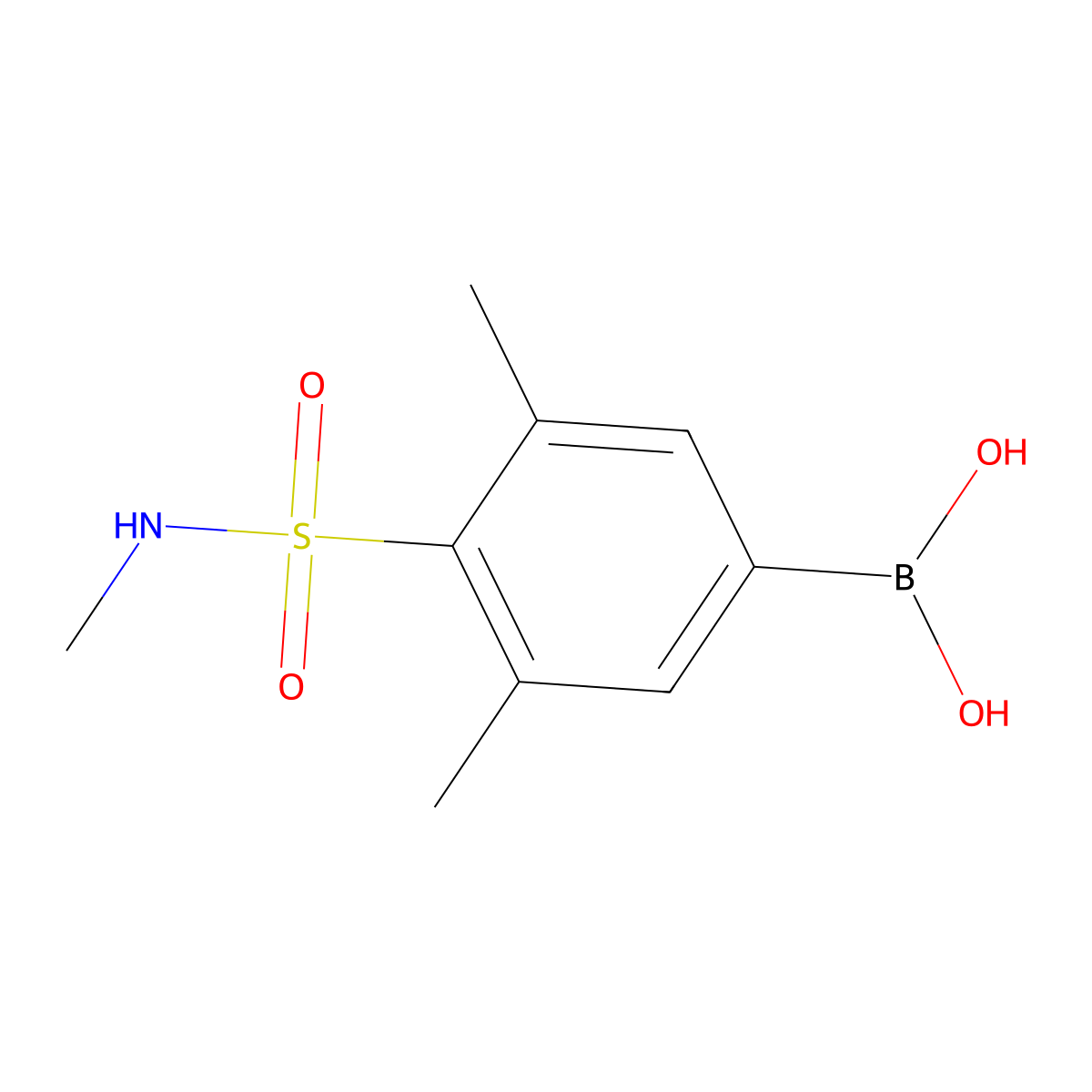 (3,5-dimethyl-4-(N-methylsulfamoyl)phenyl)boronic acid molecular structure, CAS 1704069-04-4