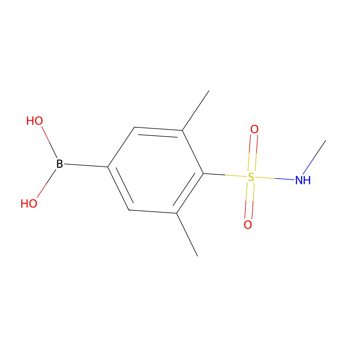 (3,5-dimethyl-4-(N-methylsulfamoyl)phenyl)boronic acid molecular structure, CAS 1704069-04-4