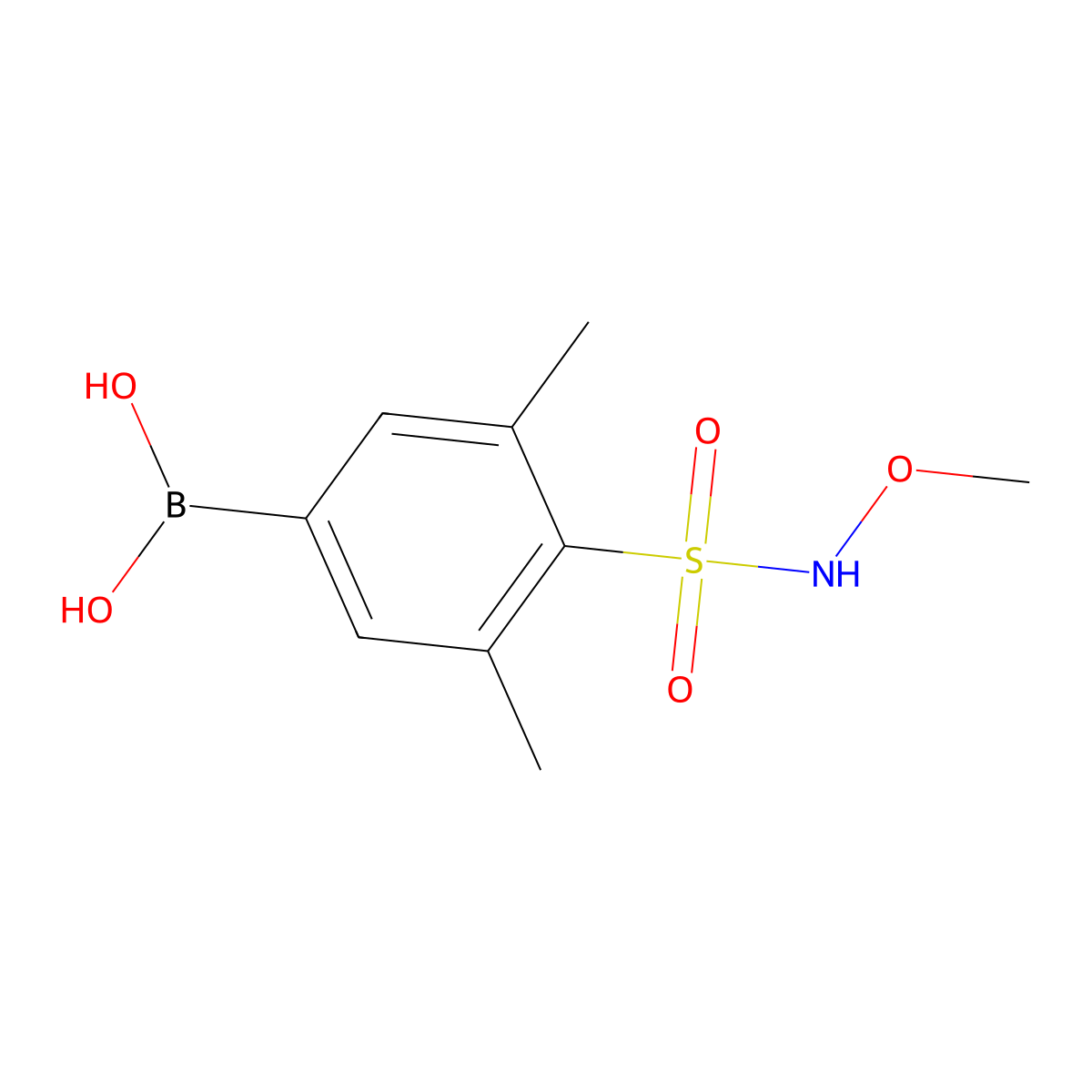 (4-(N-methoxysulfamoyl)-3,5-dimethylphenyl)boronic acid molecular structure, CAS 1704069-09-9
