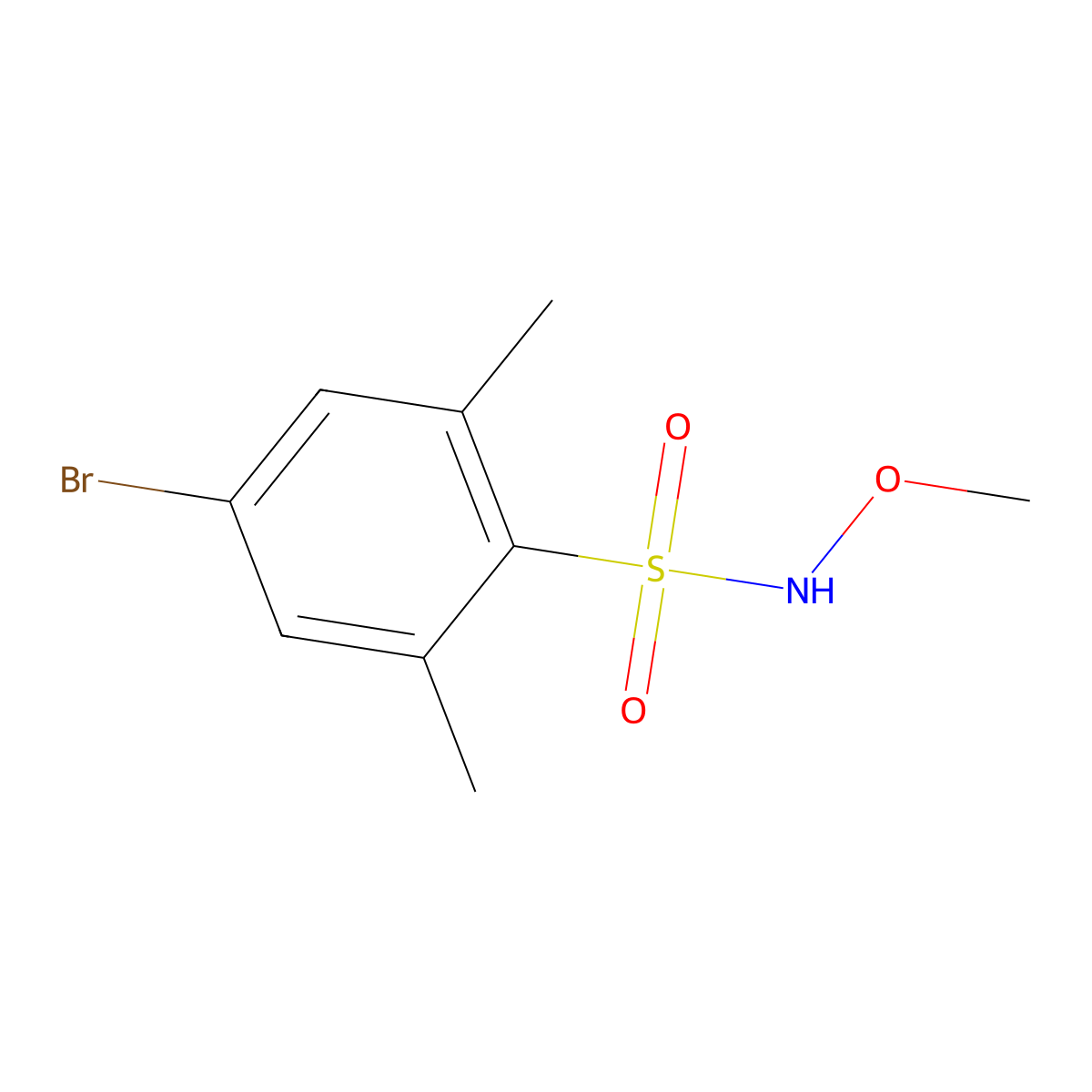 4-bromo-N-methoxy-2,6-dimethylbenzenesulfonamide molecular structure, CAS 1704069-10-2