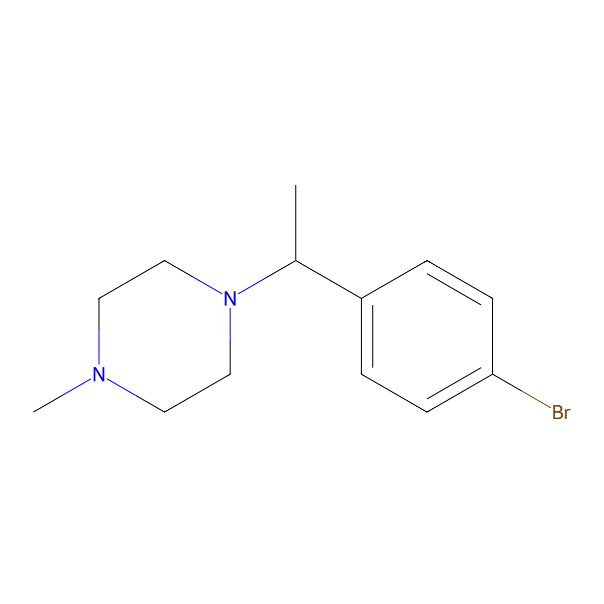 1-(1-(4-Bromophenyl)ethyl)-4-methylpiperazine molecular structure, CAS 1704069-15-7