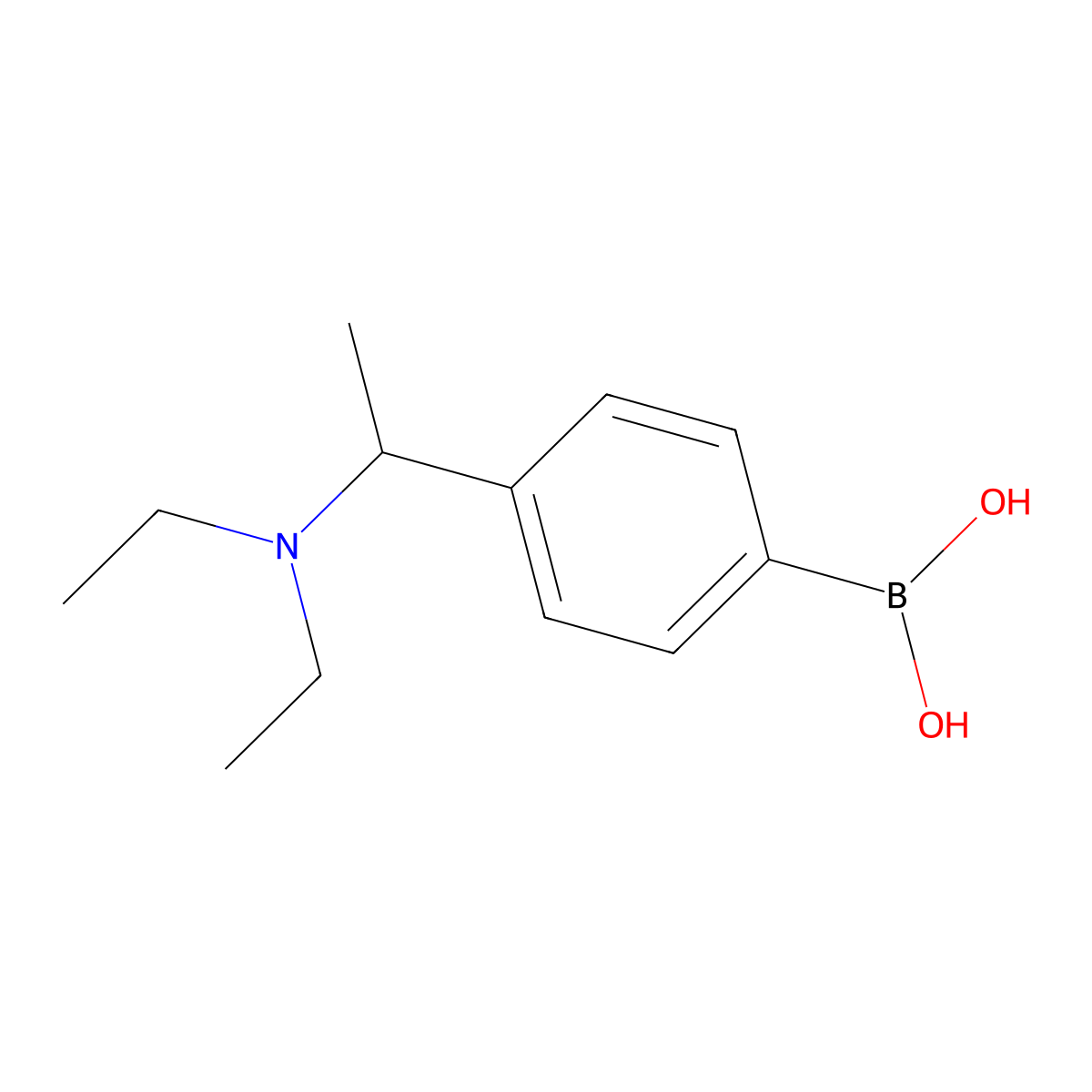(4-(1-(Diethylamino)ethyl)phenyl)boronic acid molecular structure, CAS 1704069-17-9