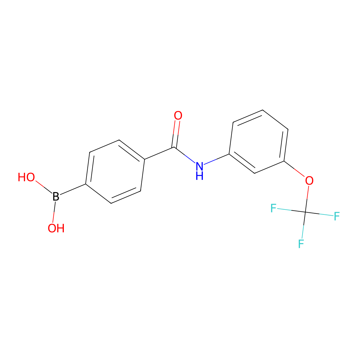 (4-((3-(Trifluoromethoxy)phenyl)carbamoyl)phenyl)boronic acid molecular structure, CAS 1704069-19-1