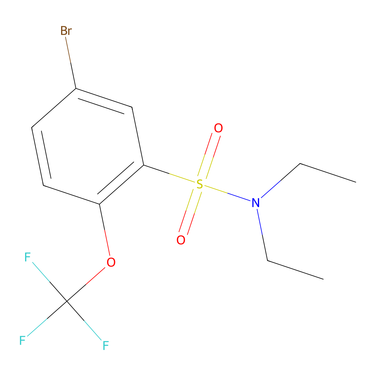 5-bromo-N,N-diethyl-2-(trifluoromethoxy)benzenesulfonamide molecular structure, CAS 1704069-28-2