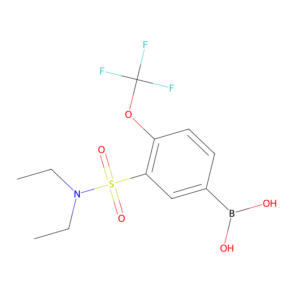 (3-(N,N-diethylsulfamoyl)-4-(trifluoromethoxy)phenyl)boronic acid molecular structure, CAS 1704069-29-3