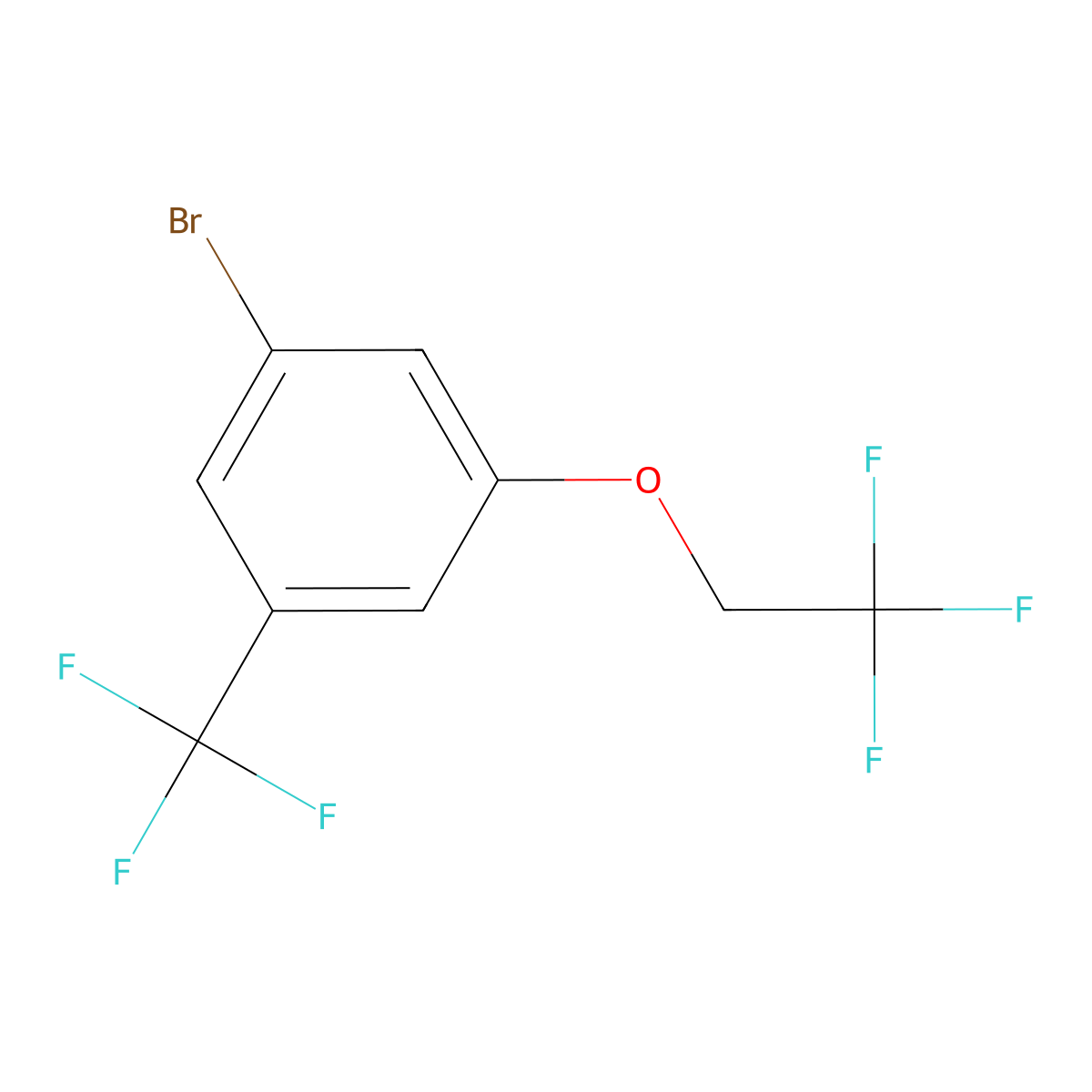 1-Bromo-3-(2,2,2-trifluoroethoxy)-5-(trifluoromethyl)benzene molecular structure, CAS 1704069-34-0