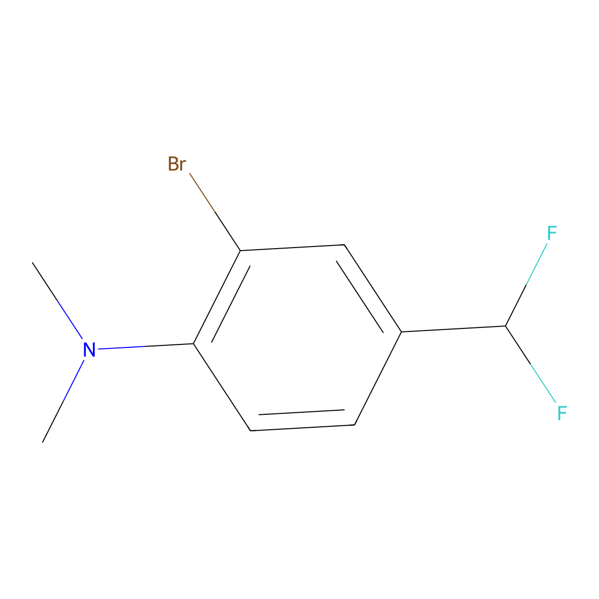 2-bromo-4-(difluoromethyl)-N,N-dimethylaniline molecular structure, CAS 1704069-42-0