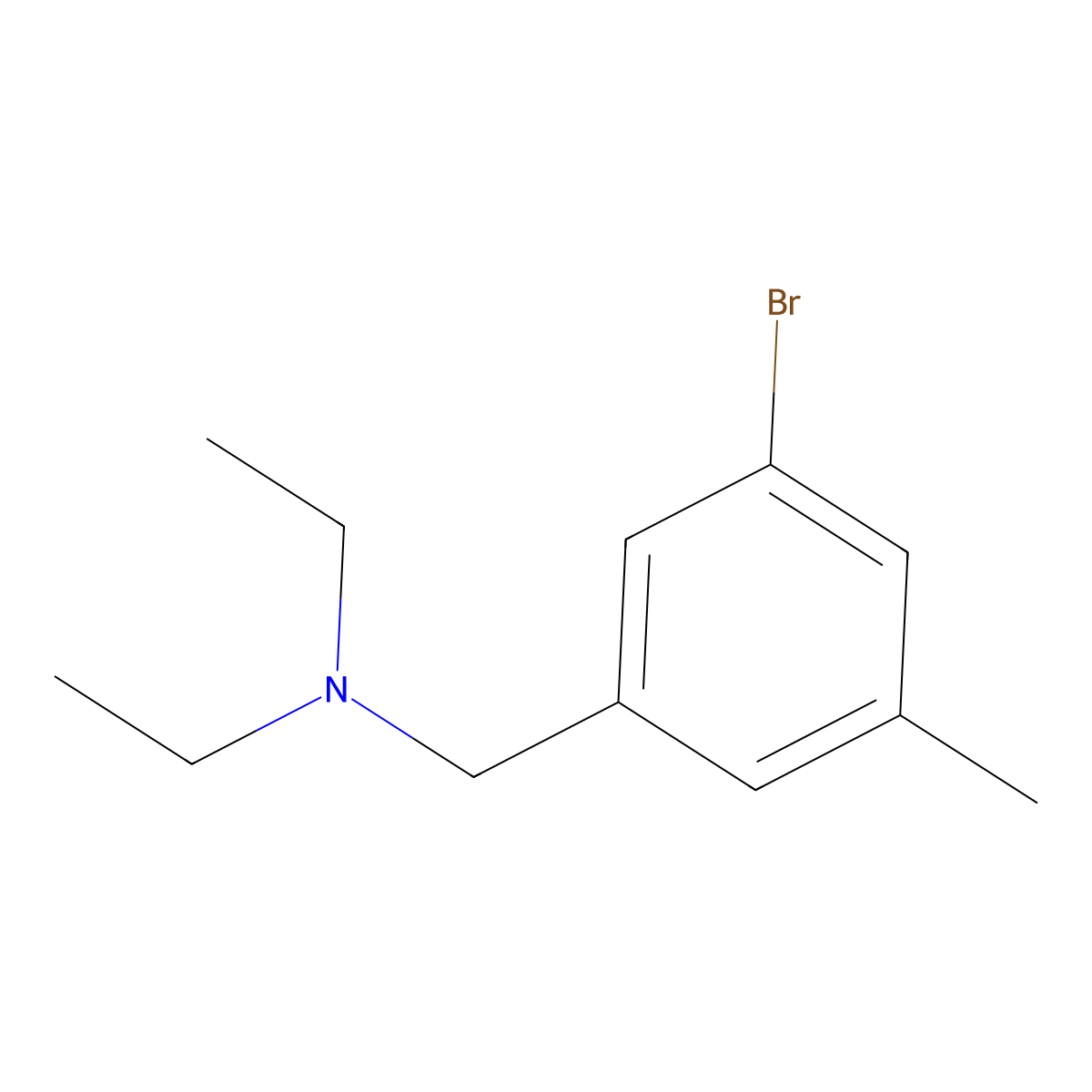 N-(3-bromo-5-methylbenzyl)-N-ethylethanamine molecular structure, CAS 1704069-44-2