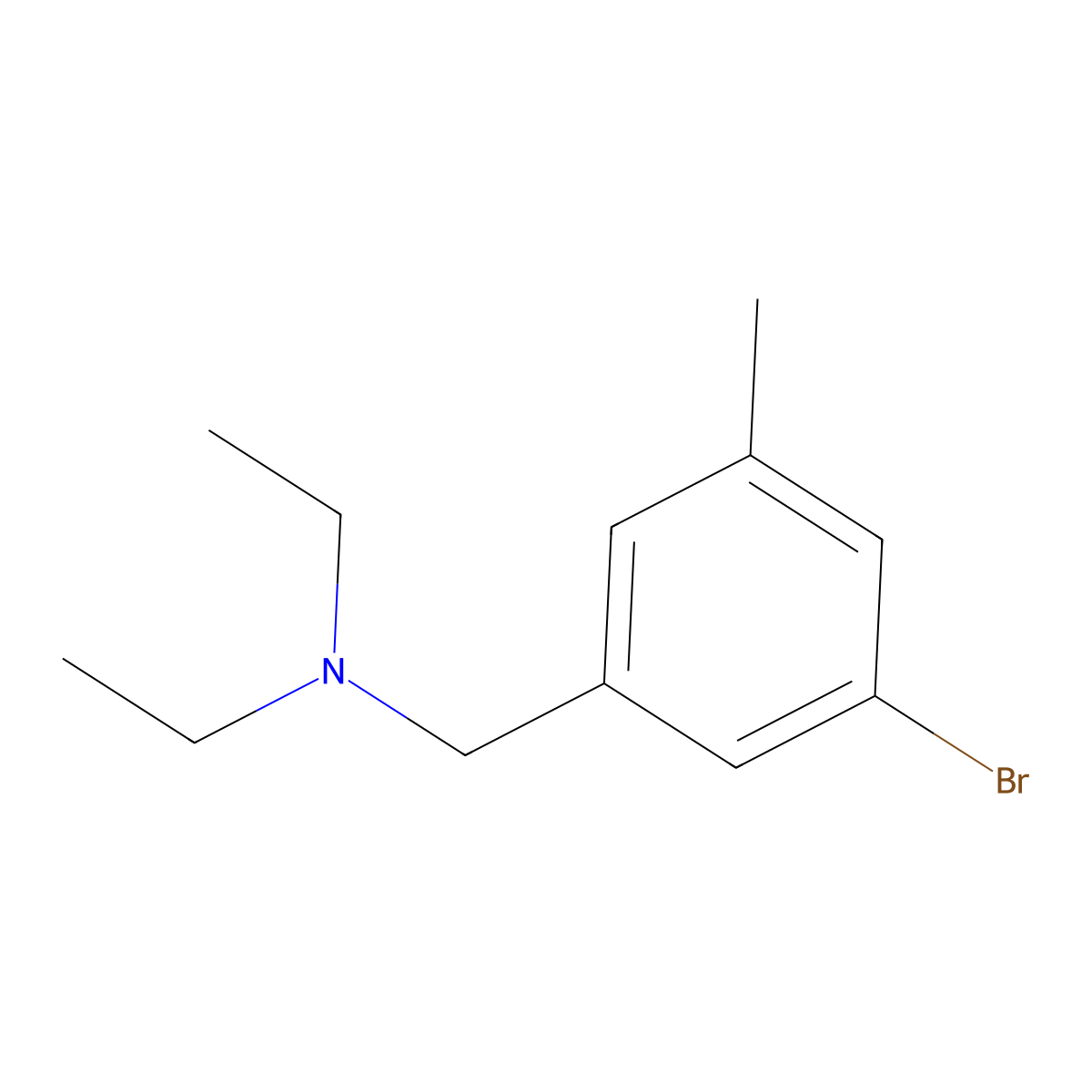 N-(3-bromo-5-methylbenzyl)-N-ethylethanamine molecular structure, CAS 1704069-44-2