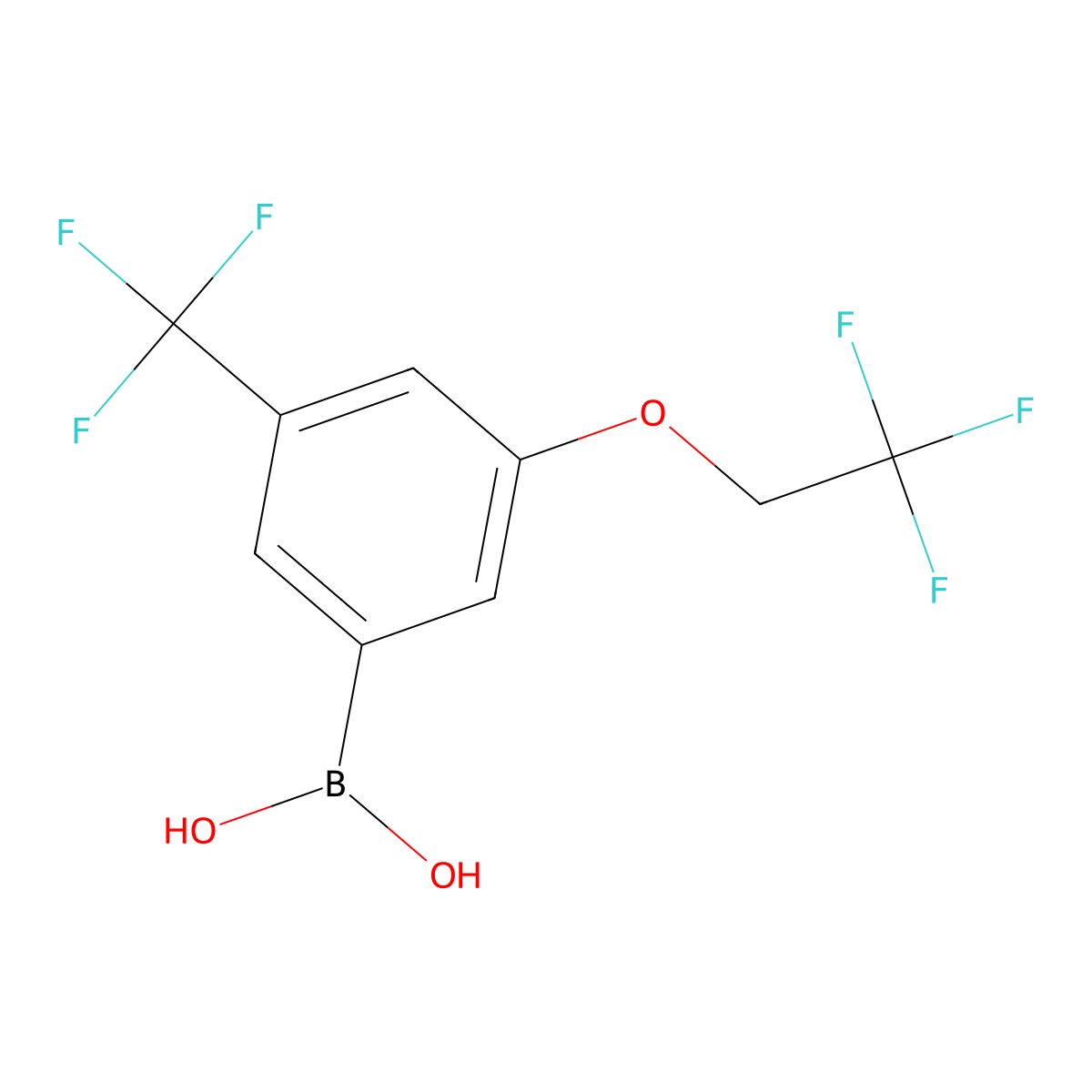 (3-(2,2,2-Trifluoroethoxy)-5-(trifluoromethyl)phenyl)boronic acid molecular structure, CAS 1704069-50-0