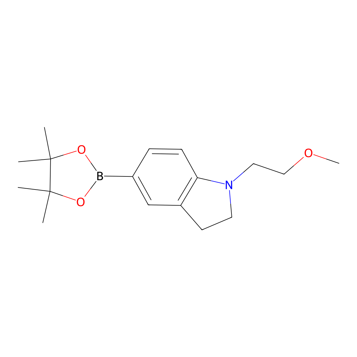 1-(2-Methoxyethyl)-5-(4,4,5,5-tetramethyl-1,3,2-dioxaborolan-2-yl)indoline molecular structure, CAS 1704069-52-2