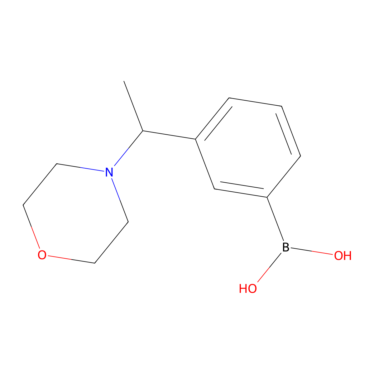 (3-(1-Morpholinoethyl)phenyl)boronic acid molecular structure, CAS 1704069-53-3