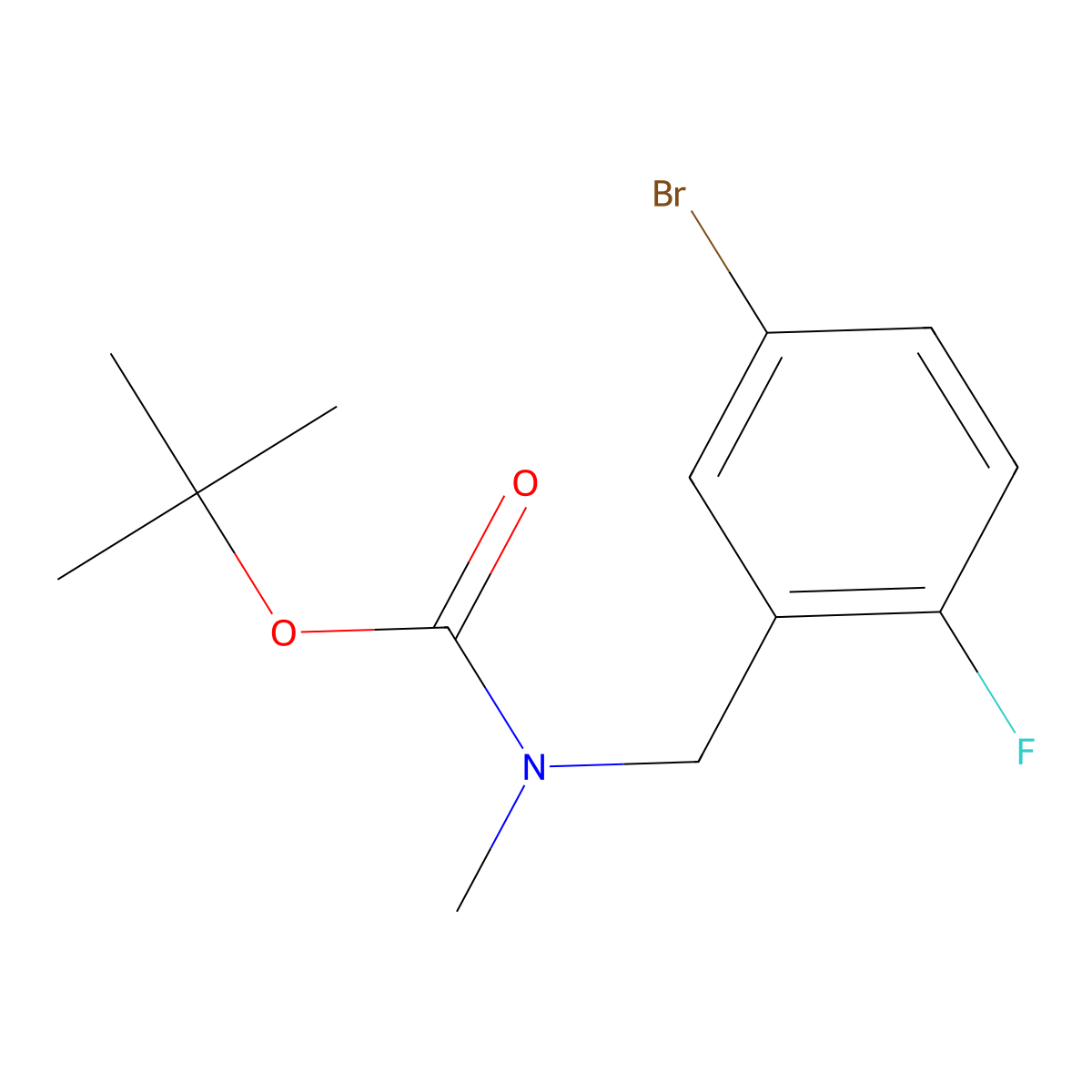 Tert-butyl 5-bromo-2-fluorobenzyl(methyl)carbamate molecular structure, CAS 1704069-58-8