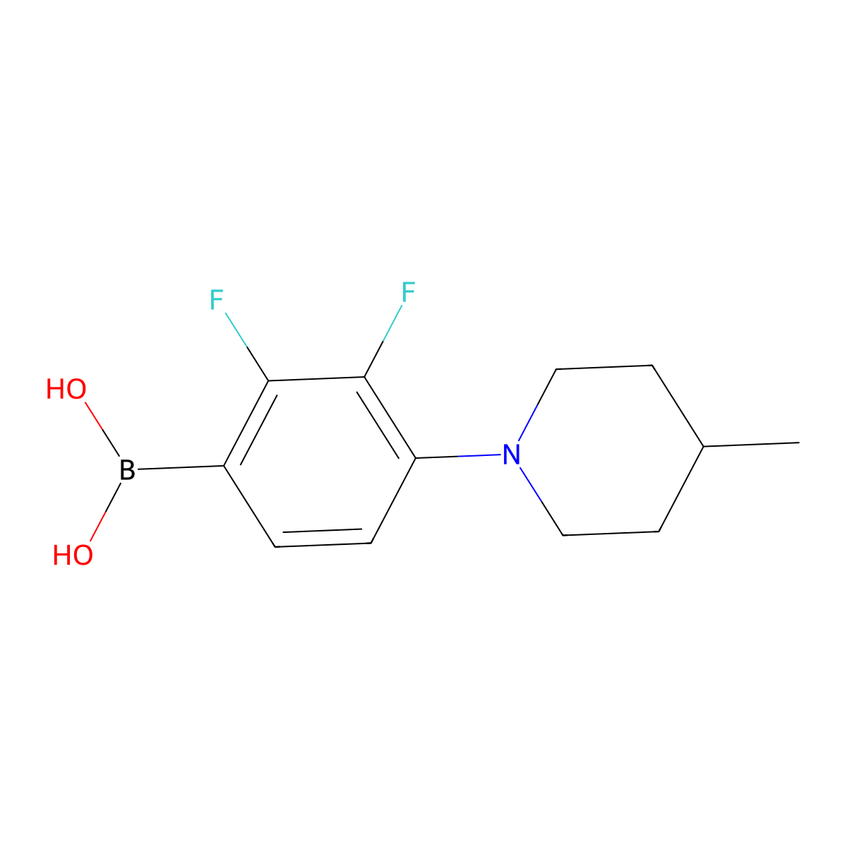(2,3-Difluoro-4-(4-methylpiperidin-1-yl)phenyl)boronic acid molecular structure, CAS 1704069-62-4