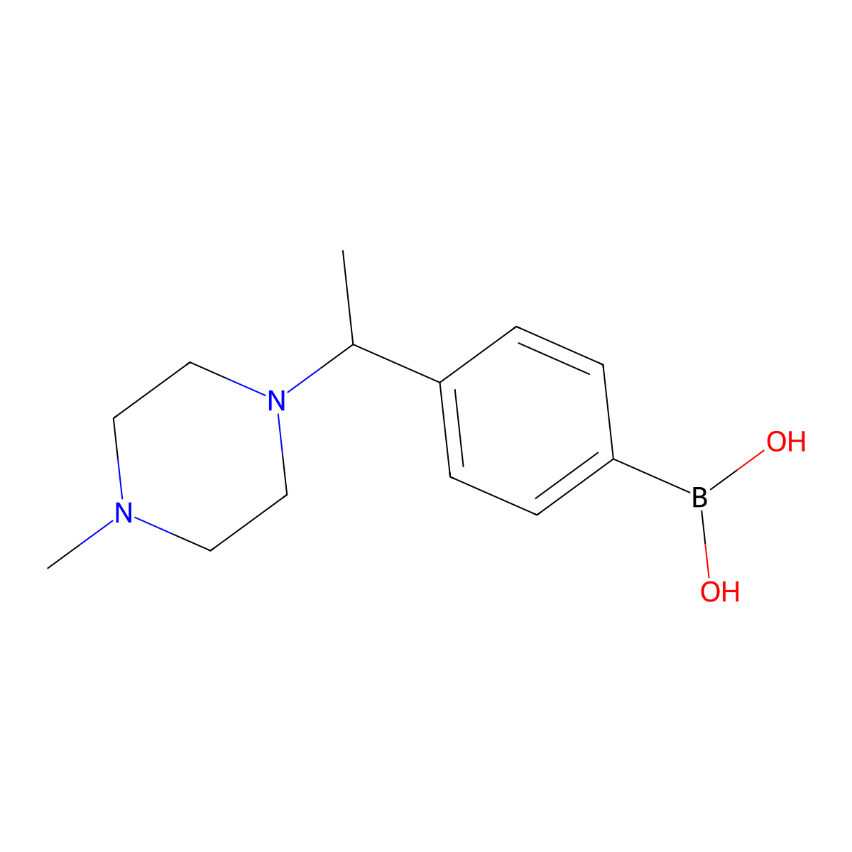 (4-(1-(4-Methylpiperazin-1-yl)ethyl)phenyl)boronic acid molecular structure, CAS 1704069-65-7