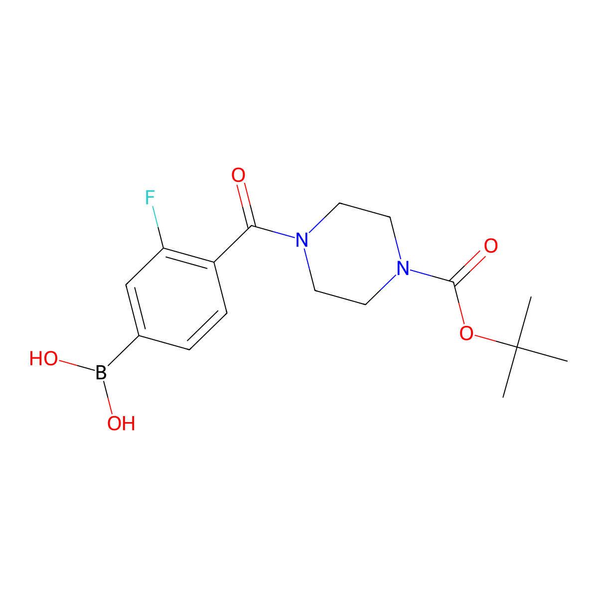 4-(4-(Tert-butoxycarbonyl)piperazine-1-carbonyl)-3-fluorophenylboronic acid molecular structure, CAS 1704069-67-9