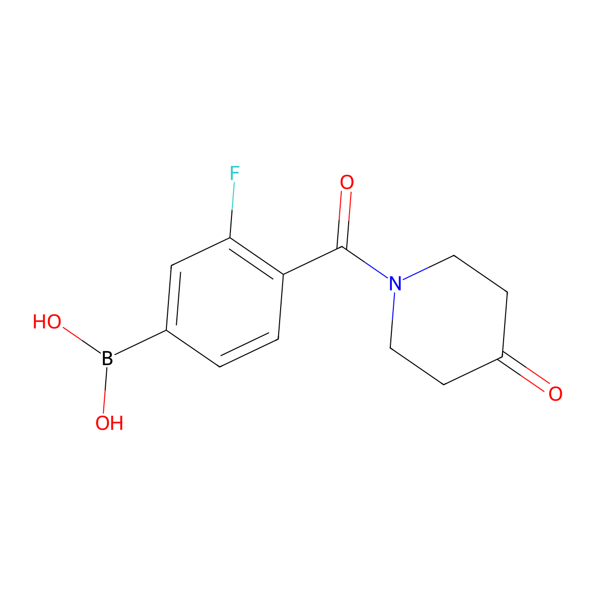 3-Fluoro-4-(4-oxopiperidine-1-carbonyl)phenylboronic acid molecular structure, CAS 1704069-68-0