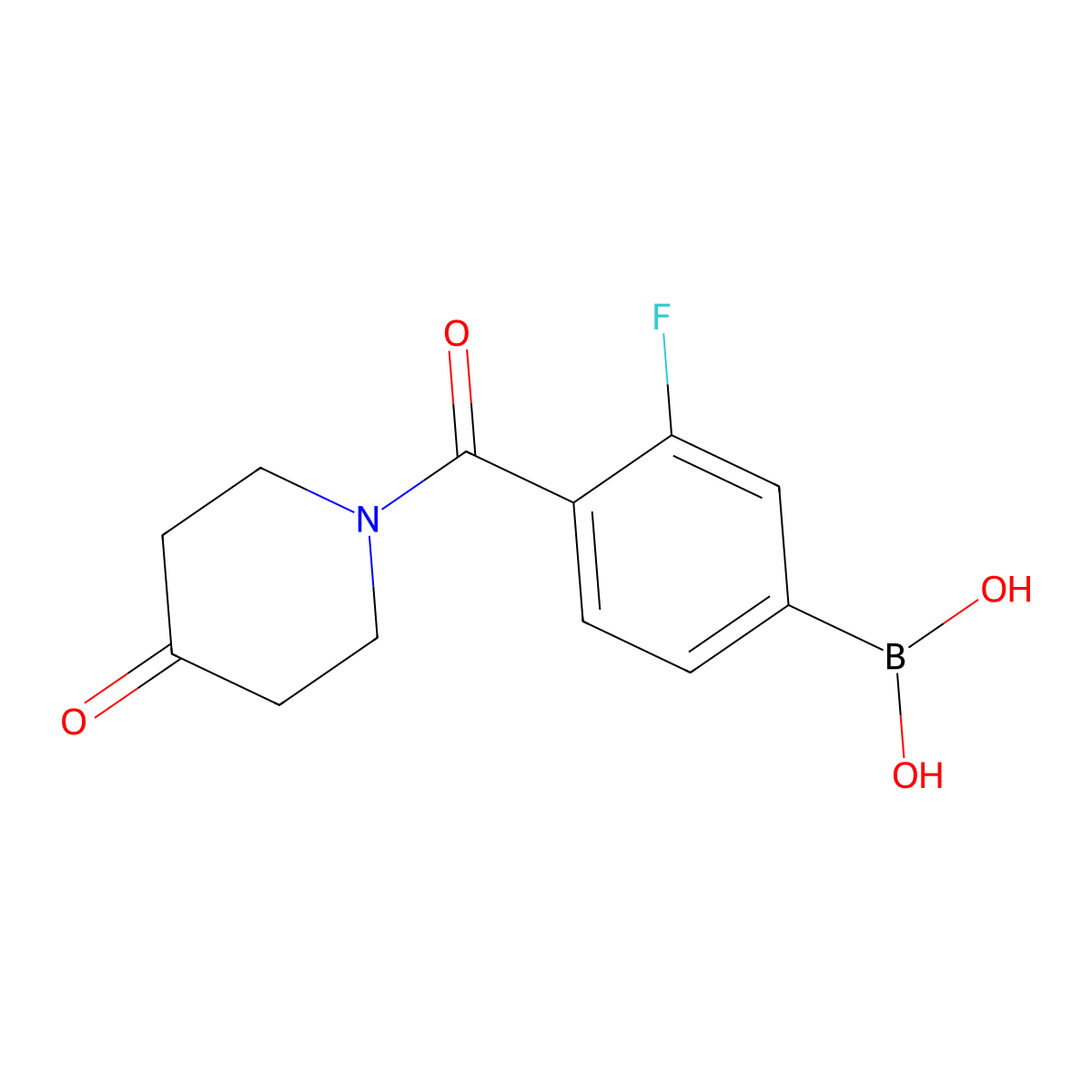 3-Fluoro-4-(4-oxopiperidine-1-carbonyl)phenylboronic acid molecular structure, CAS 1704069-68-0