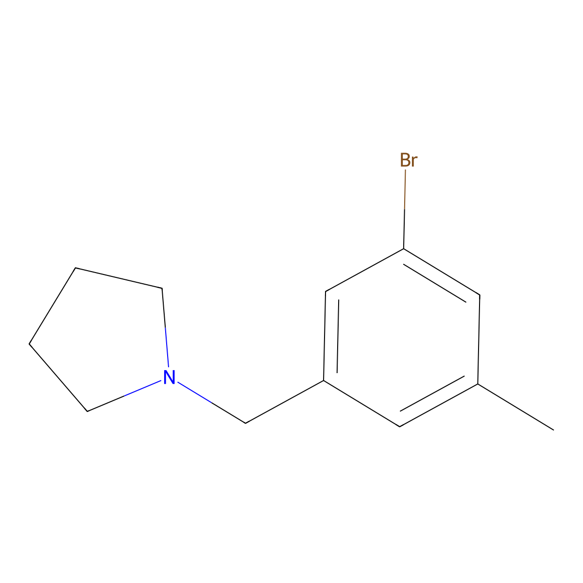 1-(3-Bromo-5-methylbenzyl)pyrrolidine molecular structure, CAS 1704069-69-1