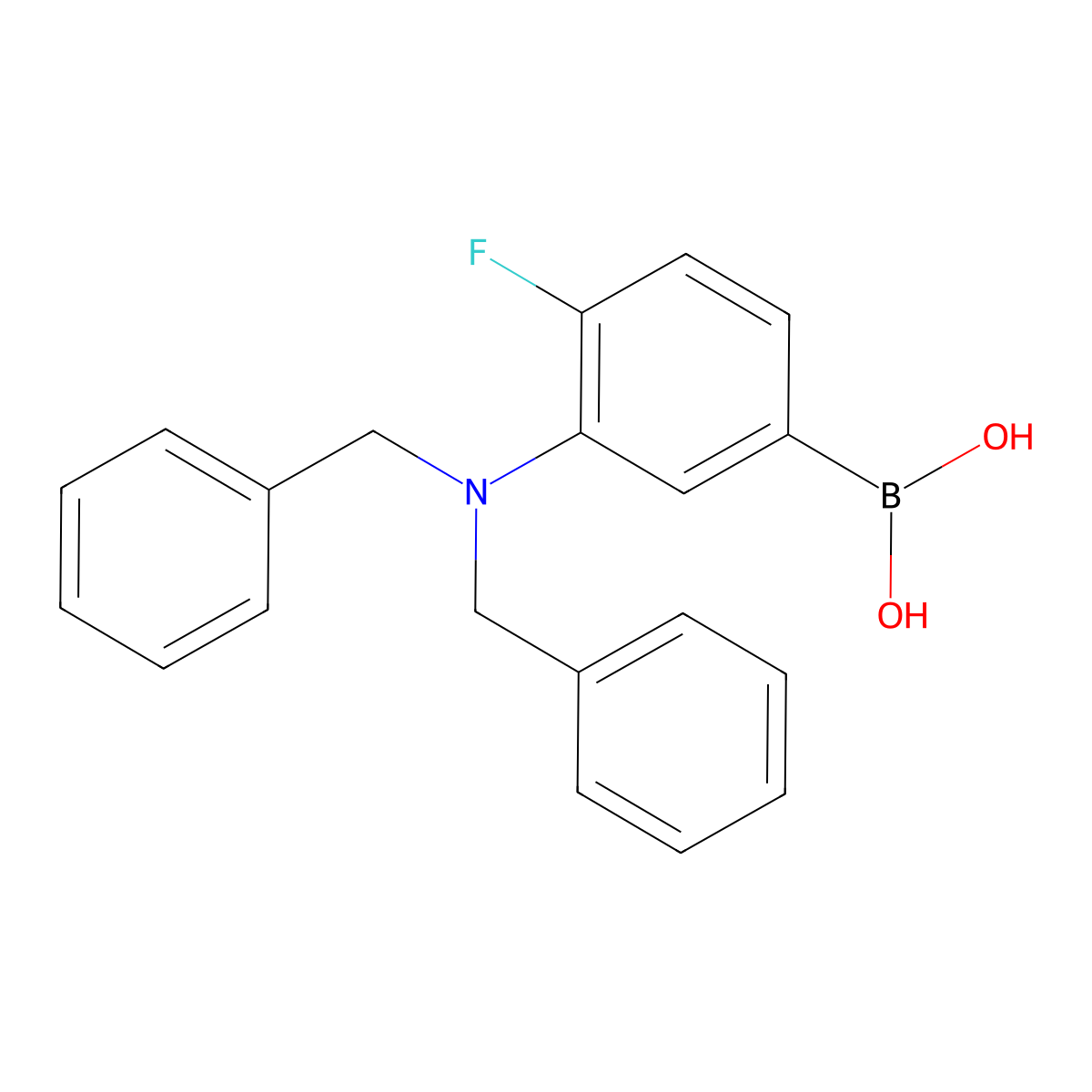 (3-(Dibenzylamino)-4-fluorophenyl)boronic acid molecular structure, CAS 1704069-71-5