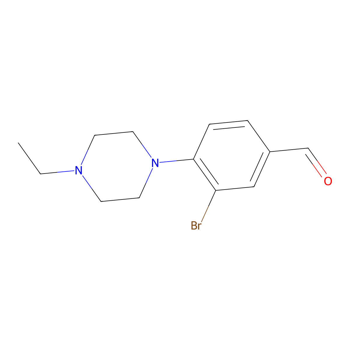 3-Bromo-4-(4-ethylpiperazin-1-yl)benzaldehyde molecular structure, CAS 1704073-21-1