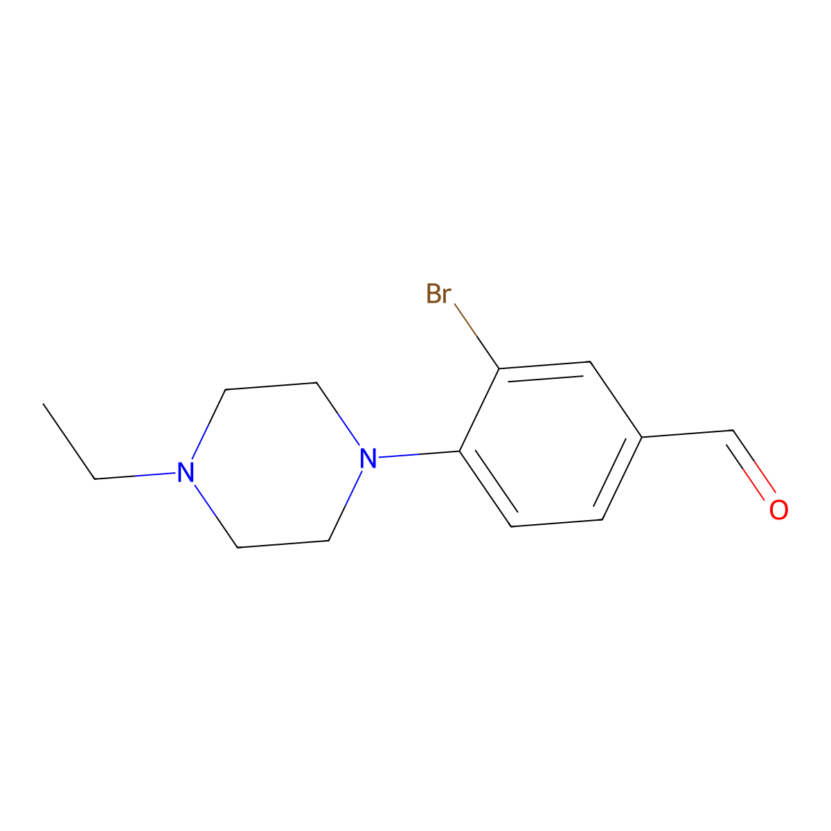 3-Bromo-4-(4-ethylpiperazin-1-yl)benzaldehyde molecular structure, CAS 1704073-21-1