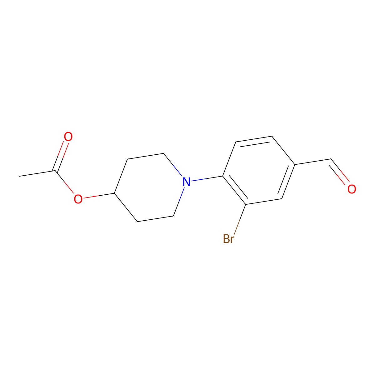 1-(2-Bromo-4-formylphenyl)piperidin-4-yl acetate molecular structure, CAS 1704073-23-3
