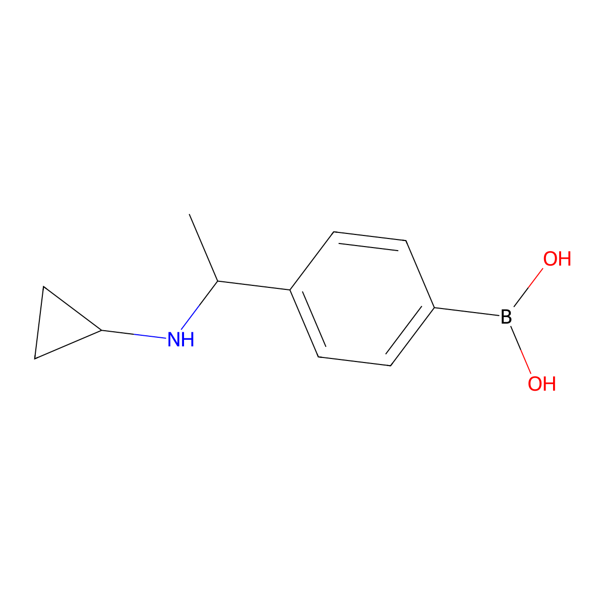 (4-(1-(Cyclopropylamino)ethyl)phenyl)boronic acid molecular structure, CAS 1704073-37-9