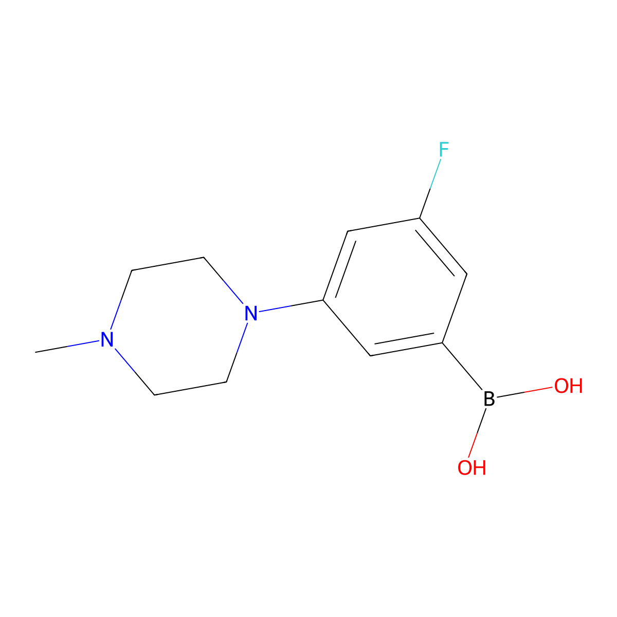 (3-Fluoro-5-(4-methylpiperazin-1-yl)phenyl)boronic acid molecular structure, CAS 1704073-49-3