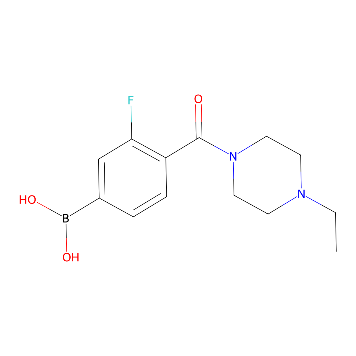 4-(4-Ethylpiperazine-1-carbonyl)-3-fluorophenylboronic acid molecular structure, CAS 1704073-51-7