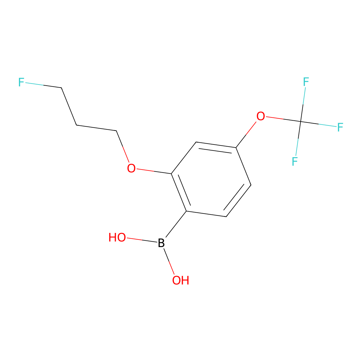 (2-(3-Fluoropropoxy)-4-(trifluoromethoxy)phenyl)boronic acid molecular structure, CAS 1704073-53-9