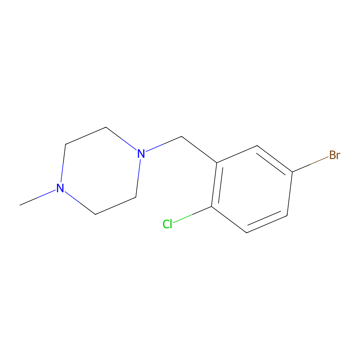 1-(5-Bromo-2-chlorobenzyl)-4-methylpiperazine molecular structure, CAS 1704073-59-5