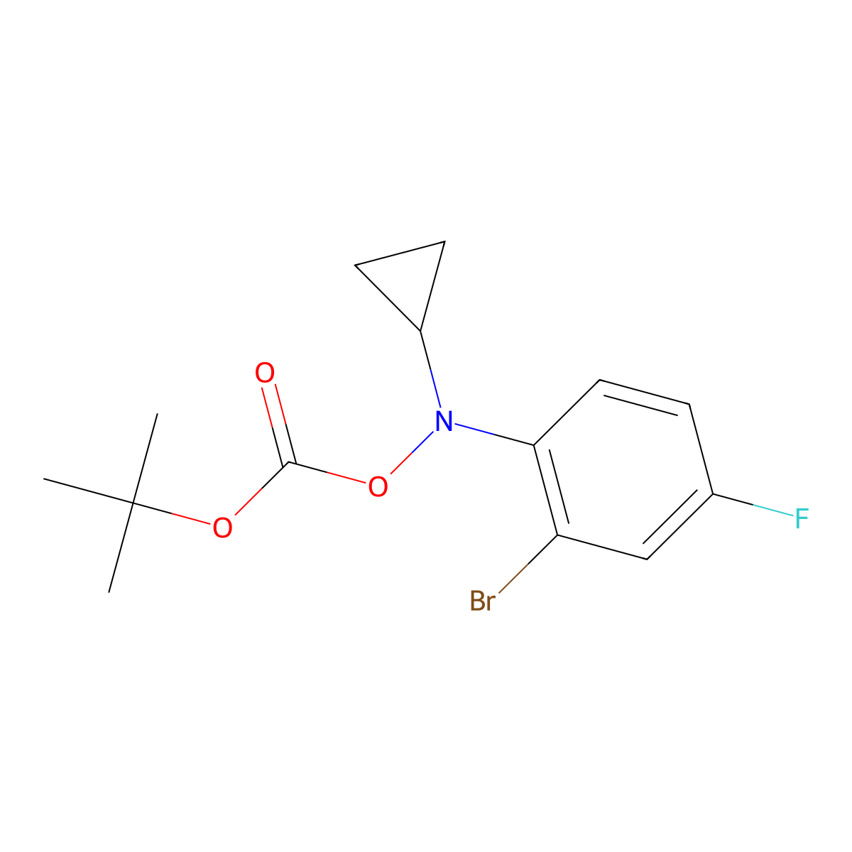 N-(2-bromo-4-fluorophenyl)-O-(tert-butoxycarbonyl)-N-cyclopropylhydroxylamine molecular structure, CAS 1704073-63-1